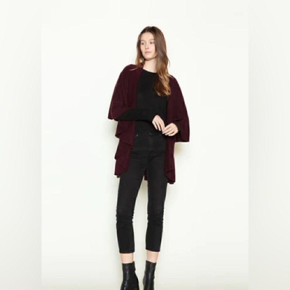 Look by M | Basic Shawl Vest in Raisin | OSFM